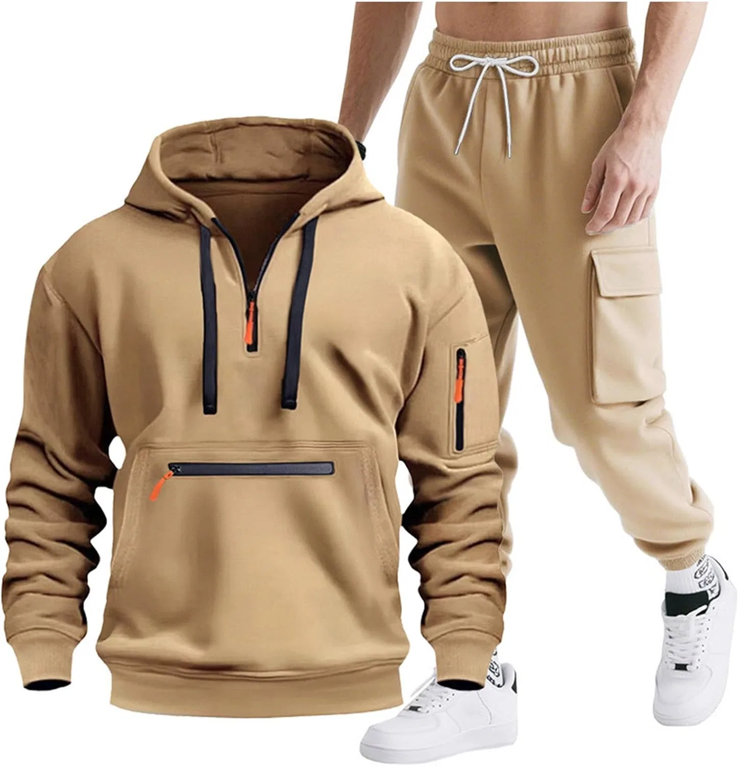 Мужской спортивный костюм из рипстоп-хлопка, A03_khaki