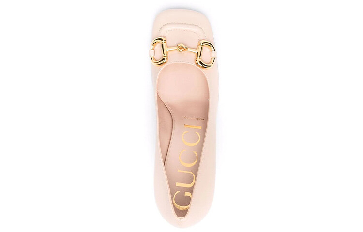 Туфли женские Gucci Horsebit High Heels, розовый — фото 4