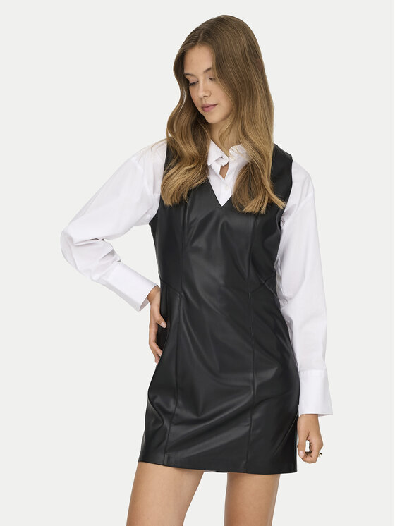 

Платье из искусственной кожи slim fit Nelly 15360558 Only, черный