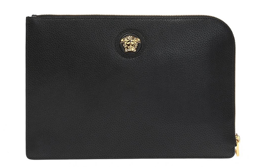 

VERSACE Кожаная клатч мужская черная