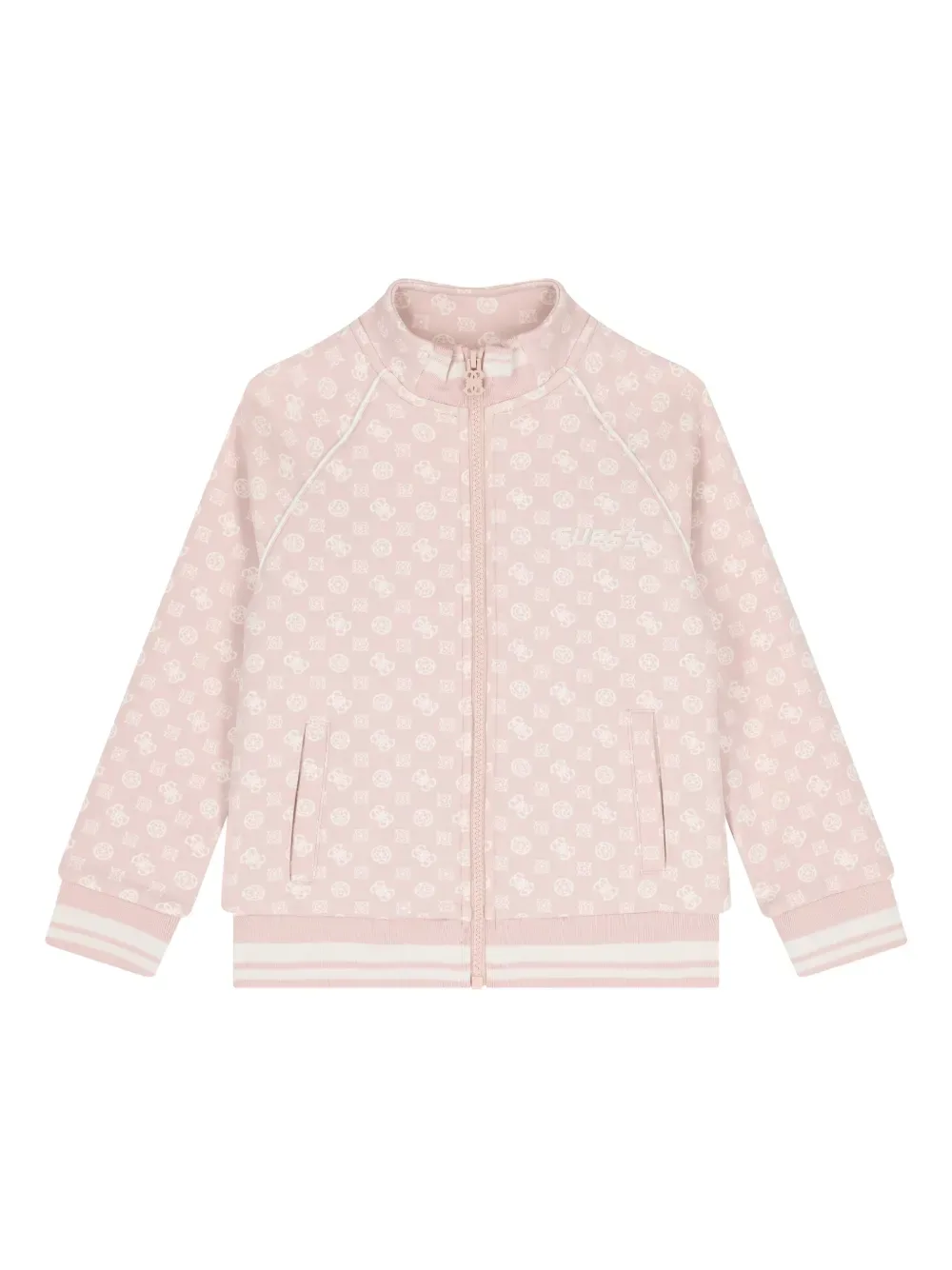 Толстовка на молнии с логотипом Guess kids, розовый