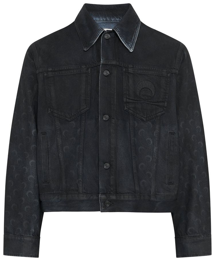 

Джинсовая куртка Marine Serre Moon Waxed Denim Jacket, черный