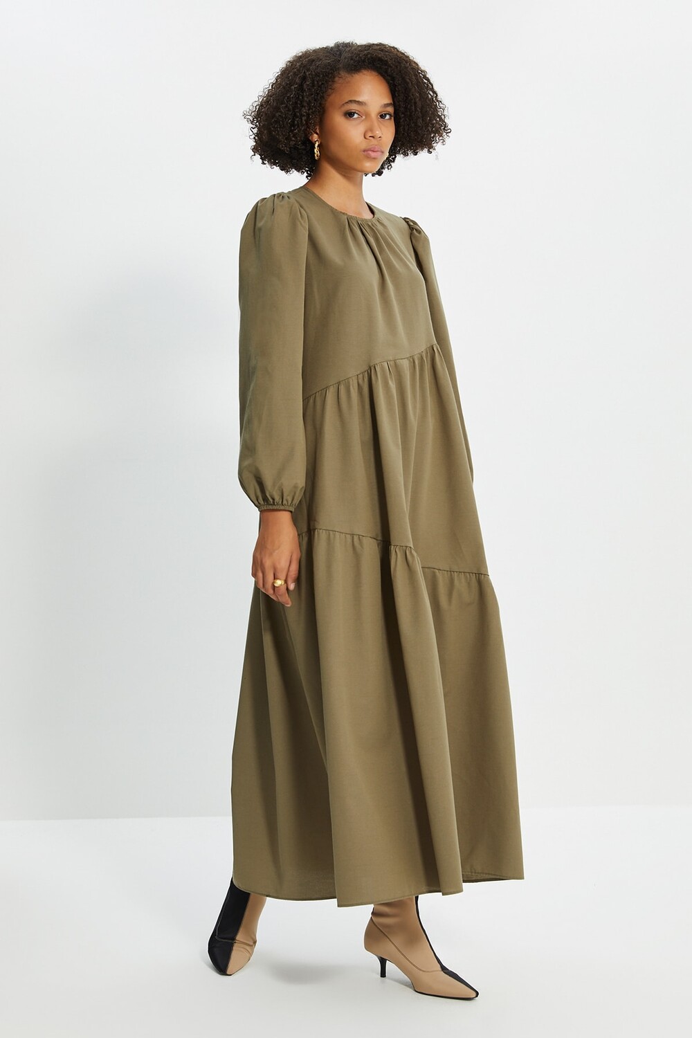 

Платье - Хаки - А-силуэт Trendyol Modest, хаки