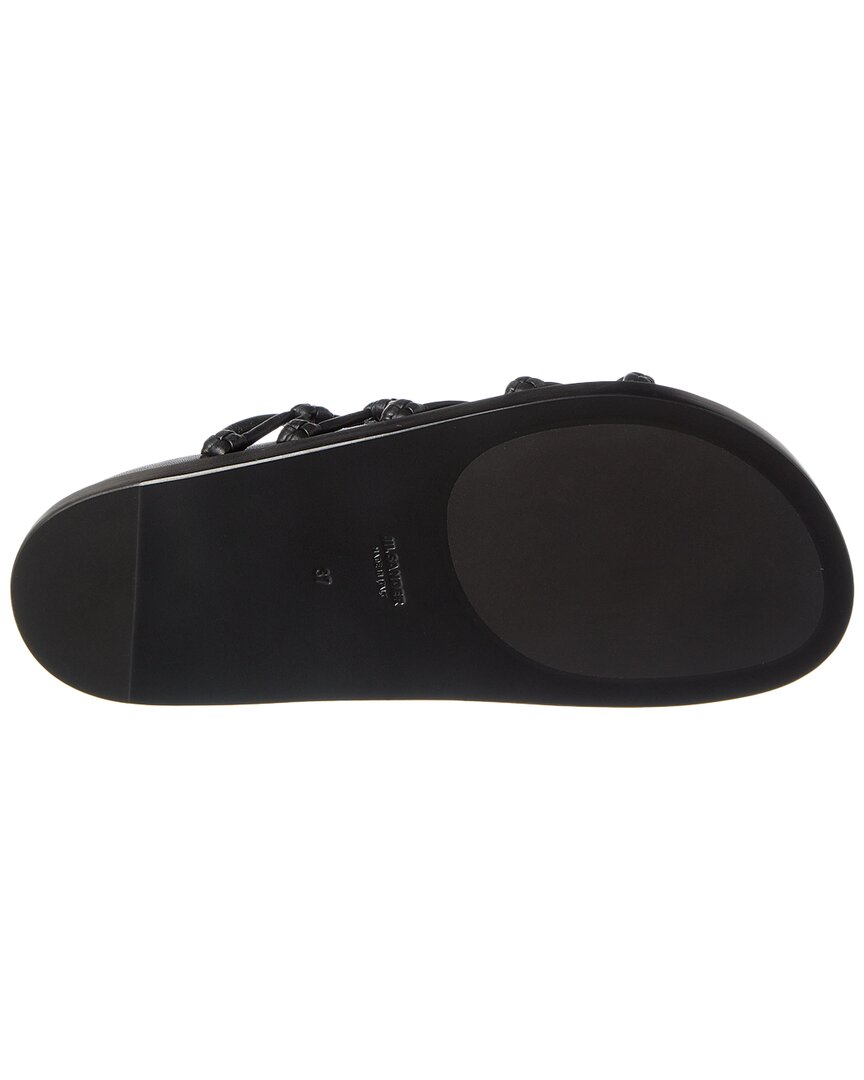 Jil Sander Logo Leather Sandal, черный — фото 4