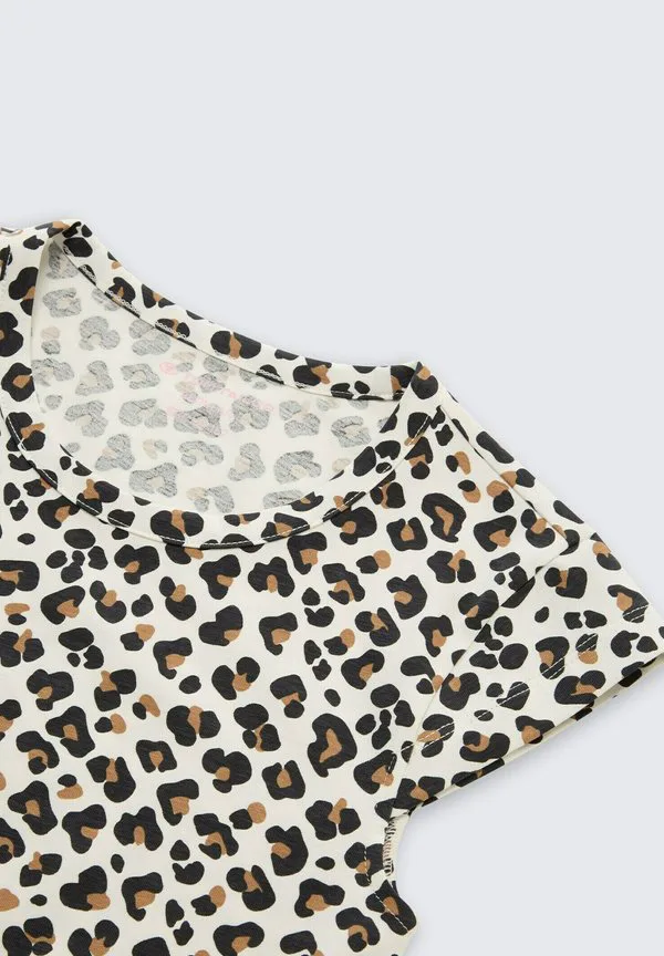 Футболка оверсайз с принтом льва Tom Tailor, White Beige Leo Print — фото 3