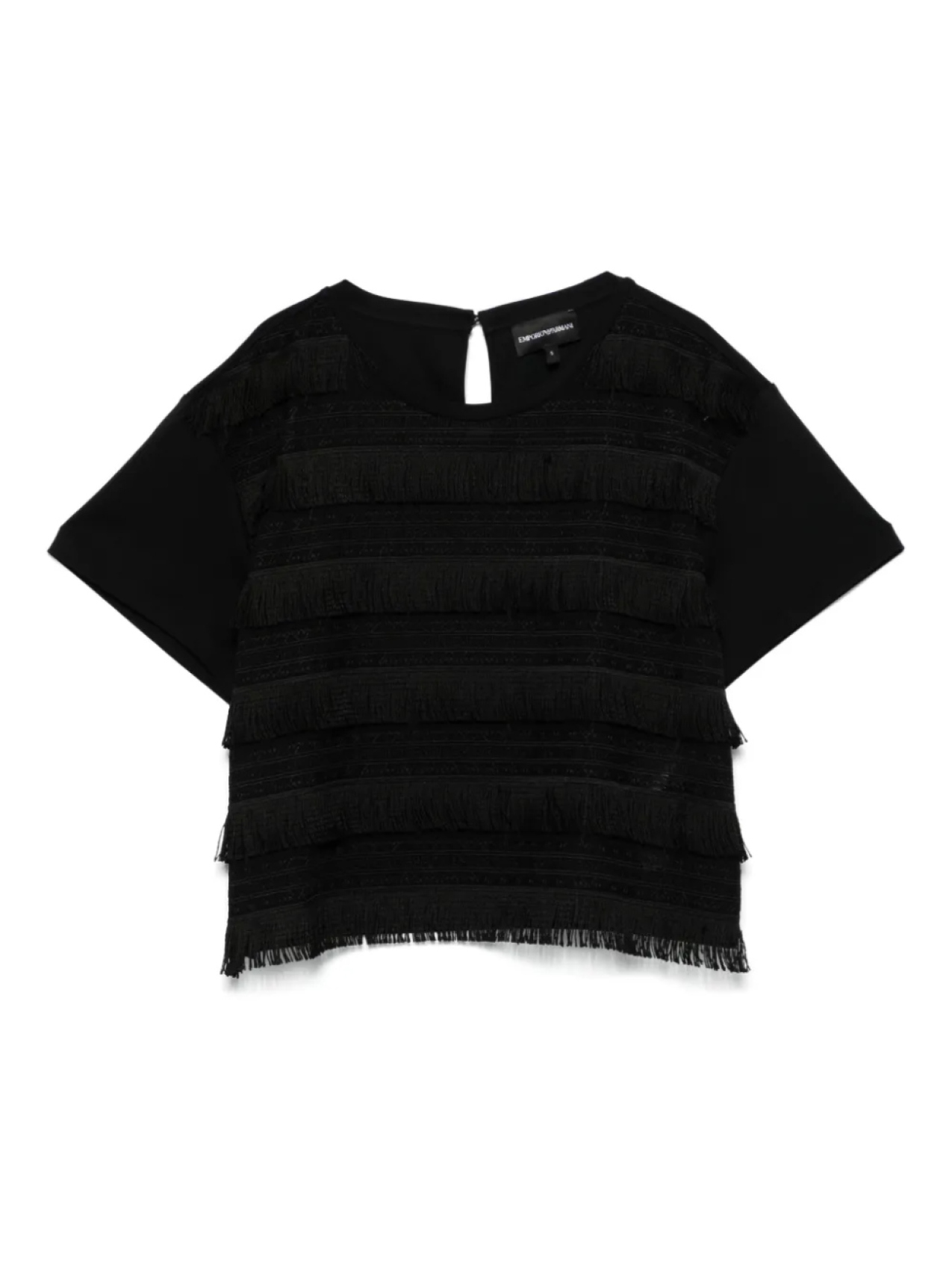 

Футболка с бахромой Emporio Armani, черный
