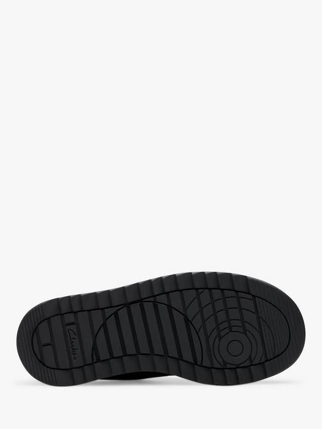 Школьные туфли Clarks Keelan Flare, кожаные, на липучках, черные — фото 3