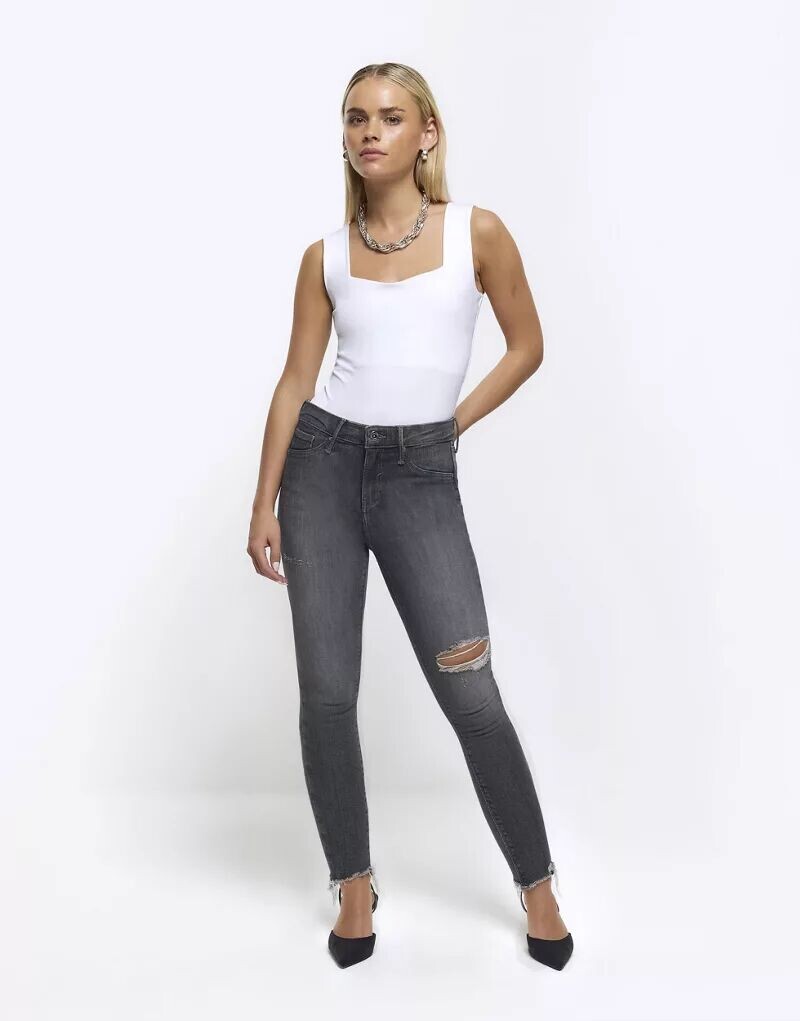 

Серые джинсы скинни River Island Sculpt