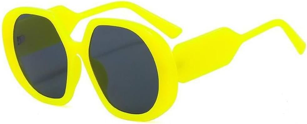 

Большие солнцезащитные очки в винтажном стиле для женщин, круглые солнцезащитные очки красного цвета с защитой от УФ-излучения UV400, роскошные очки для мужчин и женщин TVTBBVV, Yellow