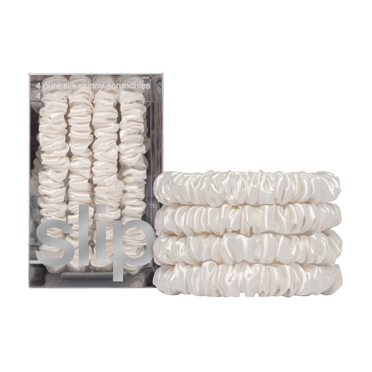 

Резинка для волос schmal scrunchies back to basics, reine seide - kupfer Slip, white, количество 1 шт.