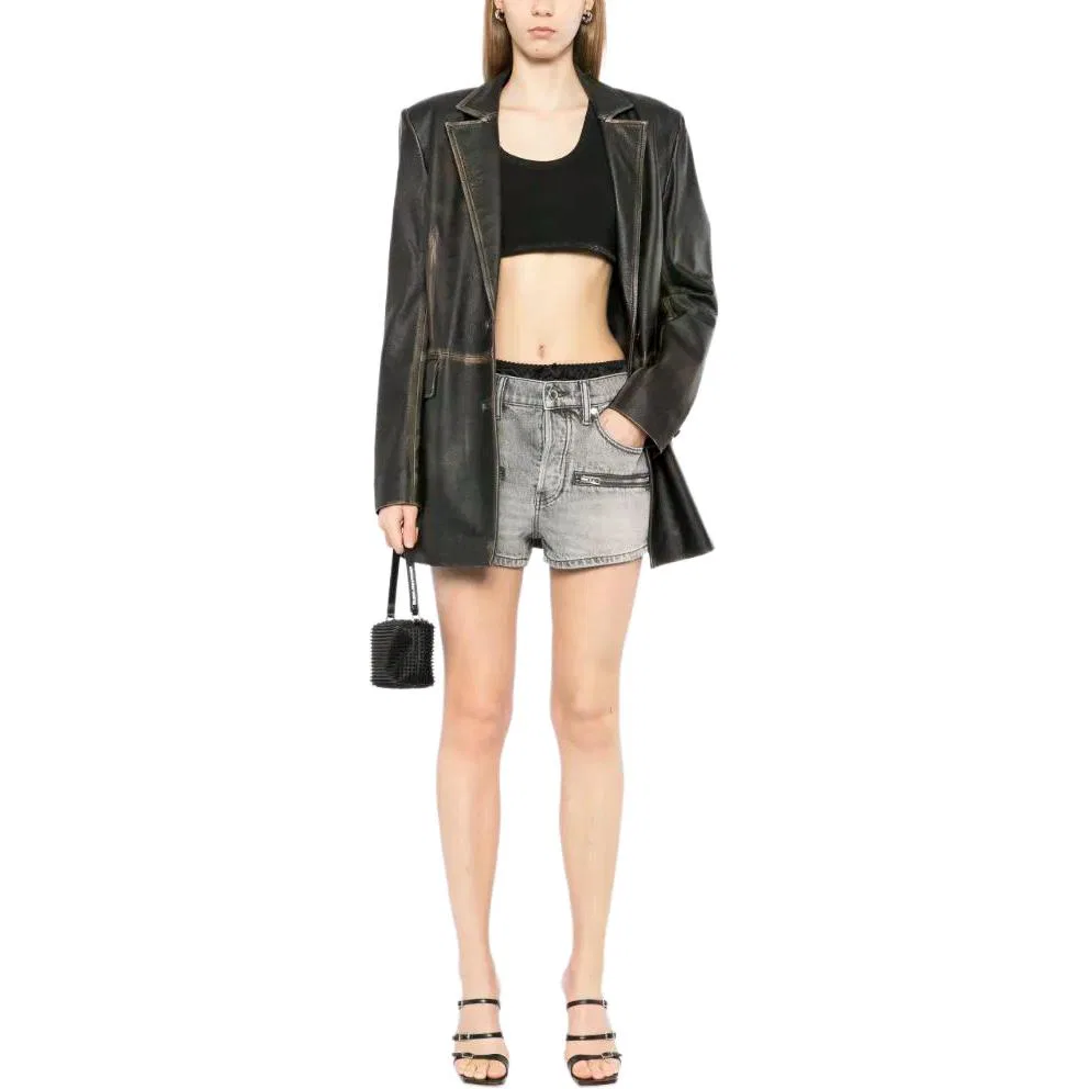 Джинсовые шорты Alexander Wang Серые — фото 3