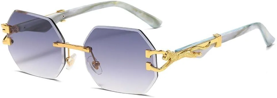 

Солнцезащитные очки без оправы Hexagon 2027, квадратные, для женщин, в стиле ретро, ​​мужские солнцезащитные очки, защита от ультрафиолета UV400 MTZJH, Grey