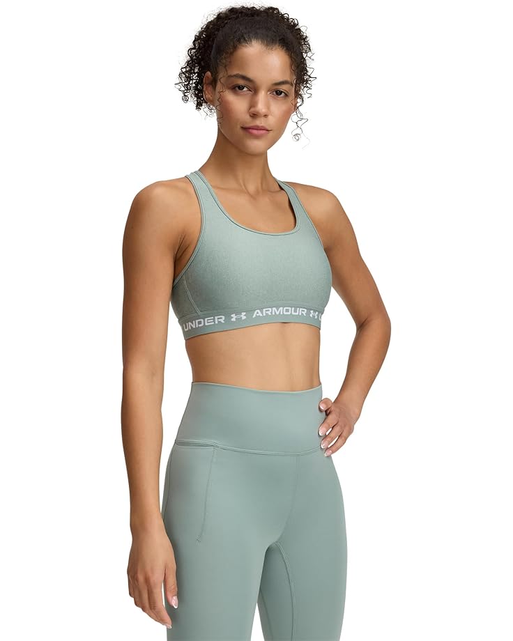 

Бюстгальтер Under Armour Crossback Mid Impact Heather Bra, цвет Silica Green/White