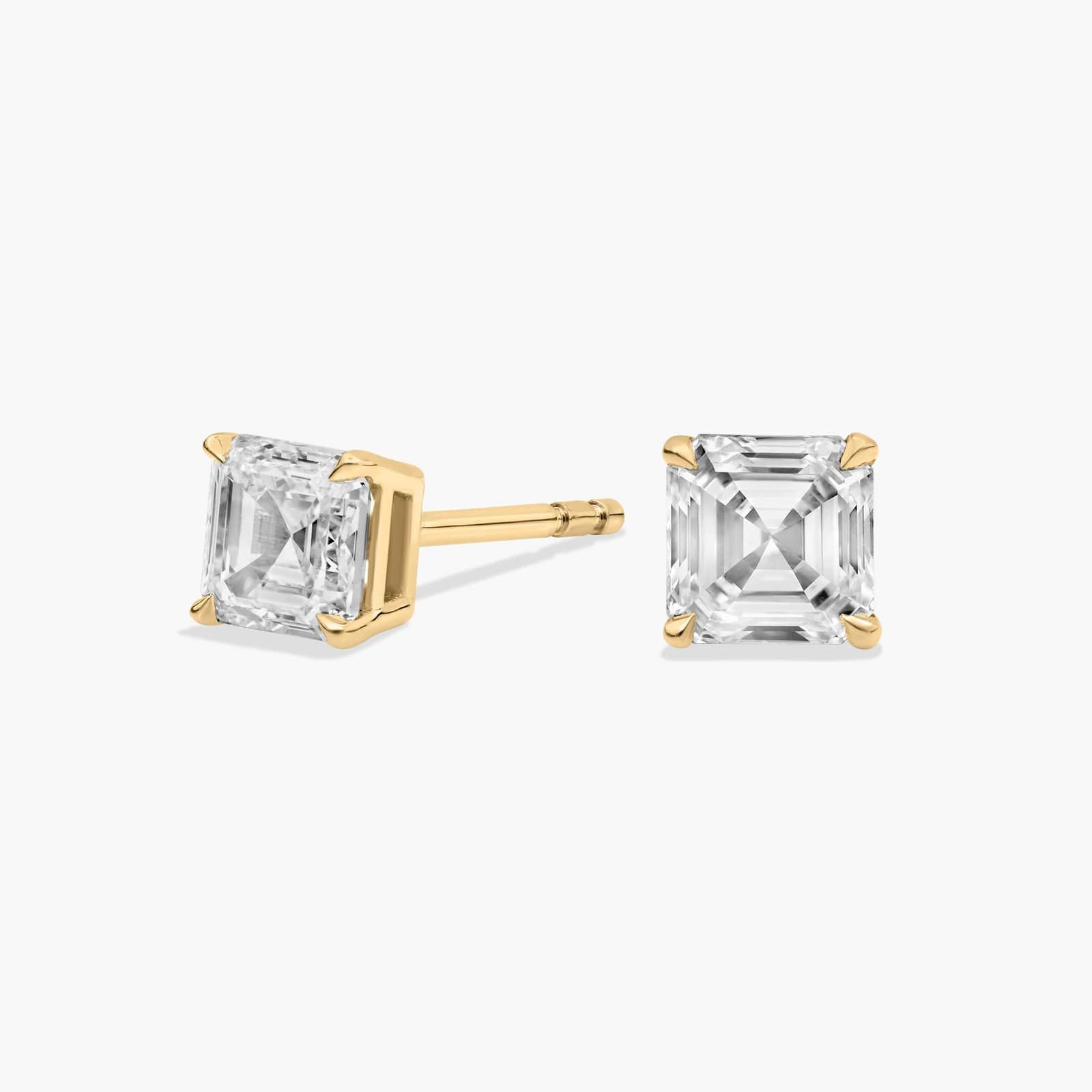 

Серьги-гвоздики с бриллиантами огранки Asscher из желтого золота 14 карат (1 карат Tw. - HI / SI1-SI2) Blue Nile