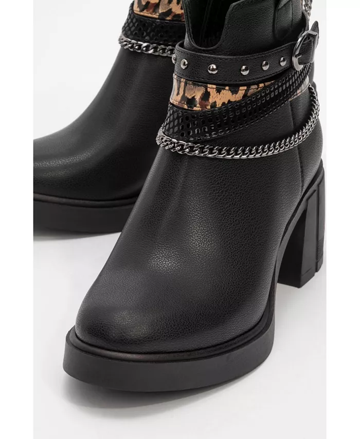 Boliva Ботильоны на платформе с цепью и пряжкой (Женские) Prologue Shoes, черный — фото 3