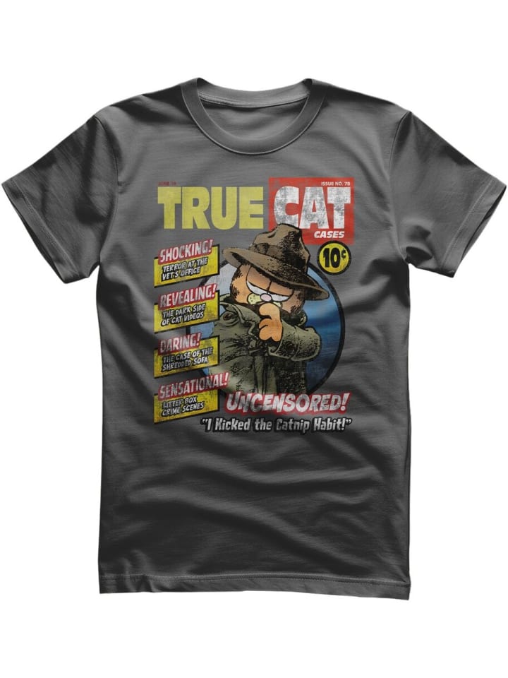 

Футболка True Cat Cases Cover T-Shirt серого цвета Garfield, Серый, Футболка True Cat Cases Cover T-Shirt серого цвета Garfield