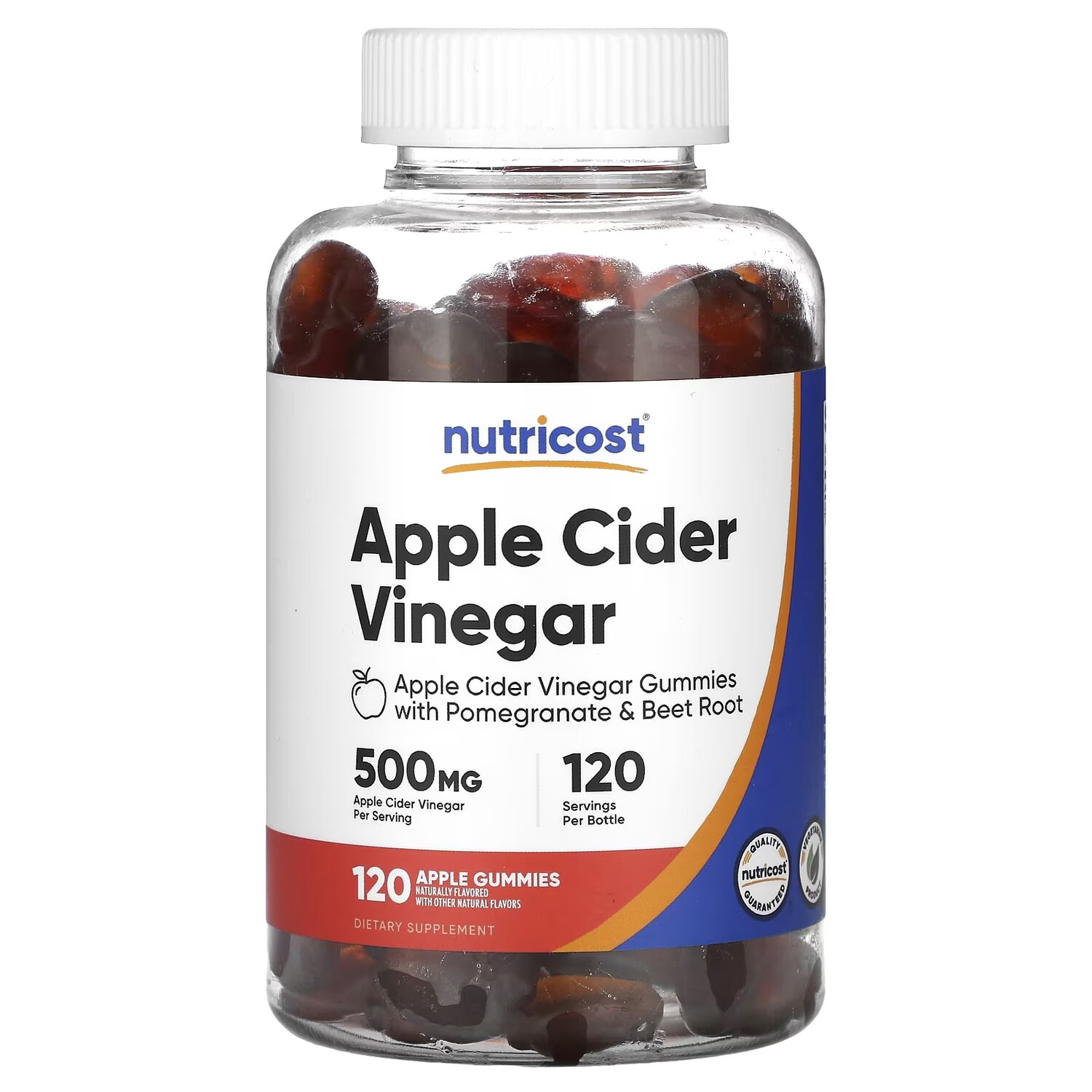 

Яблочный уксус Nutricost 500 мг, 120 жевательных таблеток