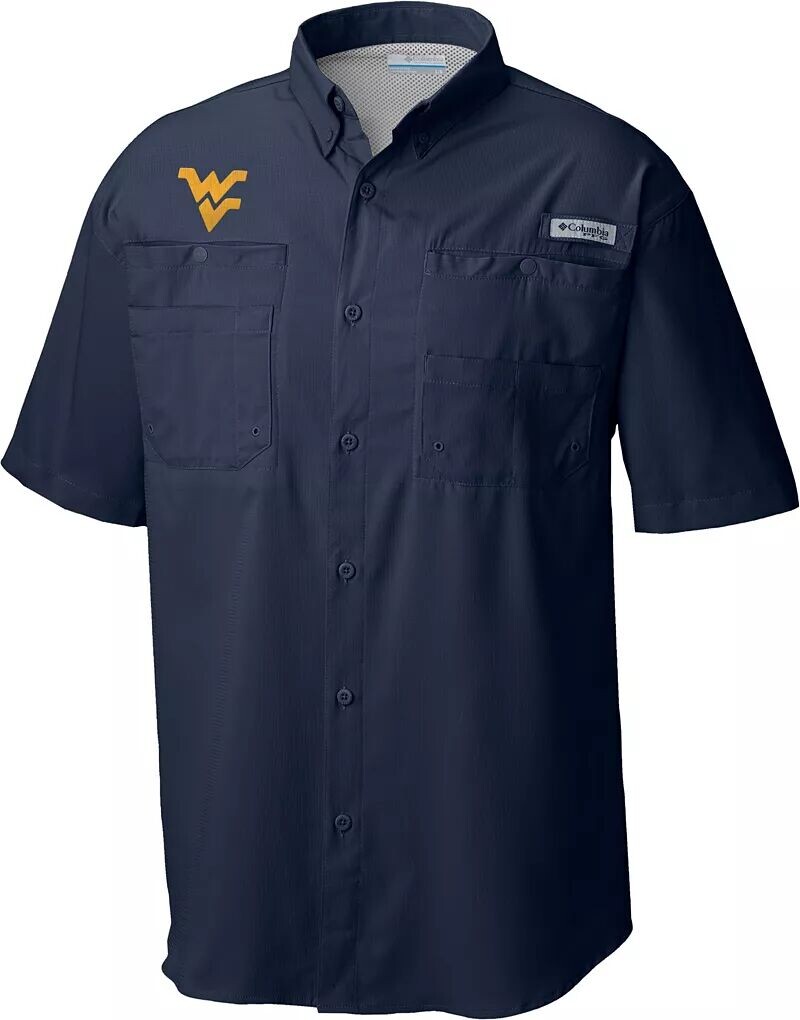 

Мужская синяя рубашка Tamiami Performance Columbia Mountaineers West Virginia