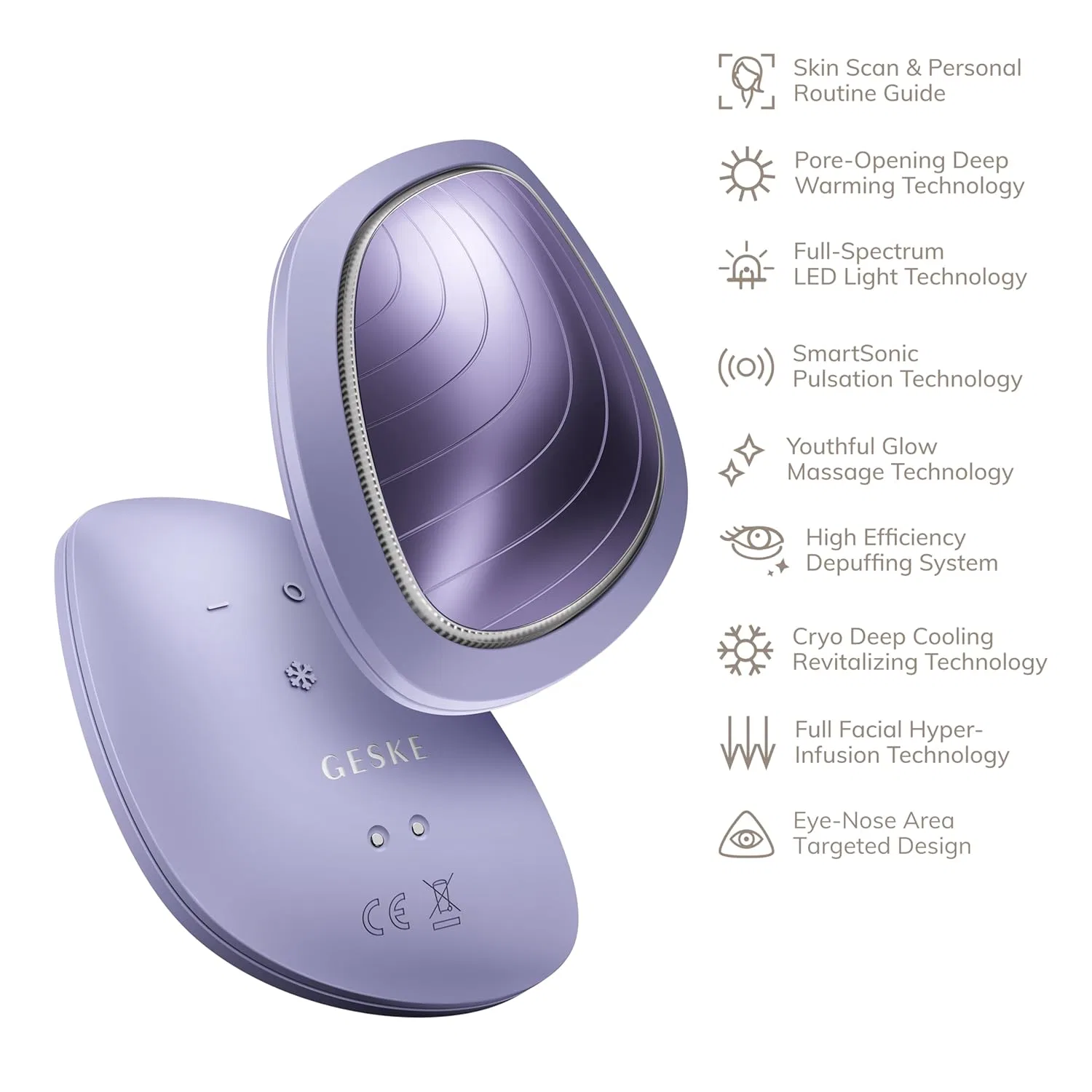 Маска для лица Geske — LED- «SmartAppGuided Sonic Warm & Cool Mask 9 in » от ‎ , Purple — фото 4