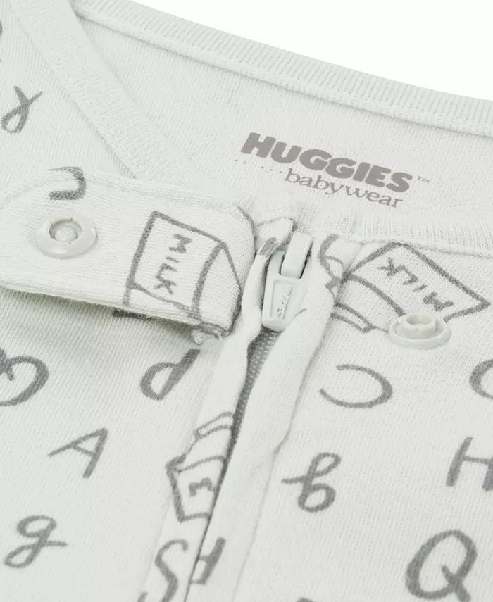 Детский комбинезон с молнией спереди и закрытыми ножками Huggies, синий — фото 4