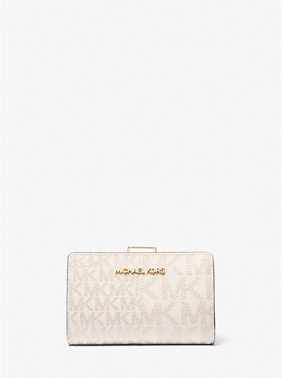 

Кошелек Jet set Medium с металлическим логотипом Michael Kors, золотой