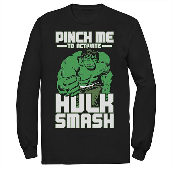 

Футболка с длинным рукавом Marvel Hulk Pinch Me to Activate Hulk Smash Big & Tall Licensed Character