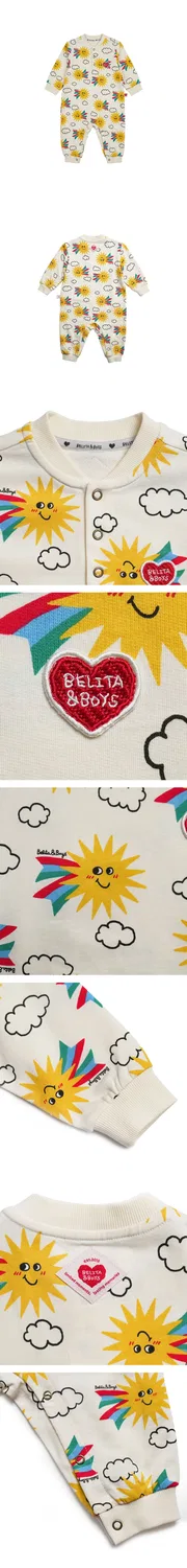 Детский комбинезон с длинными рукавами Baby Sun All Over кремовый от Belita&Boys — фото 3