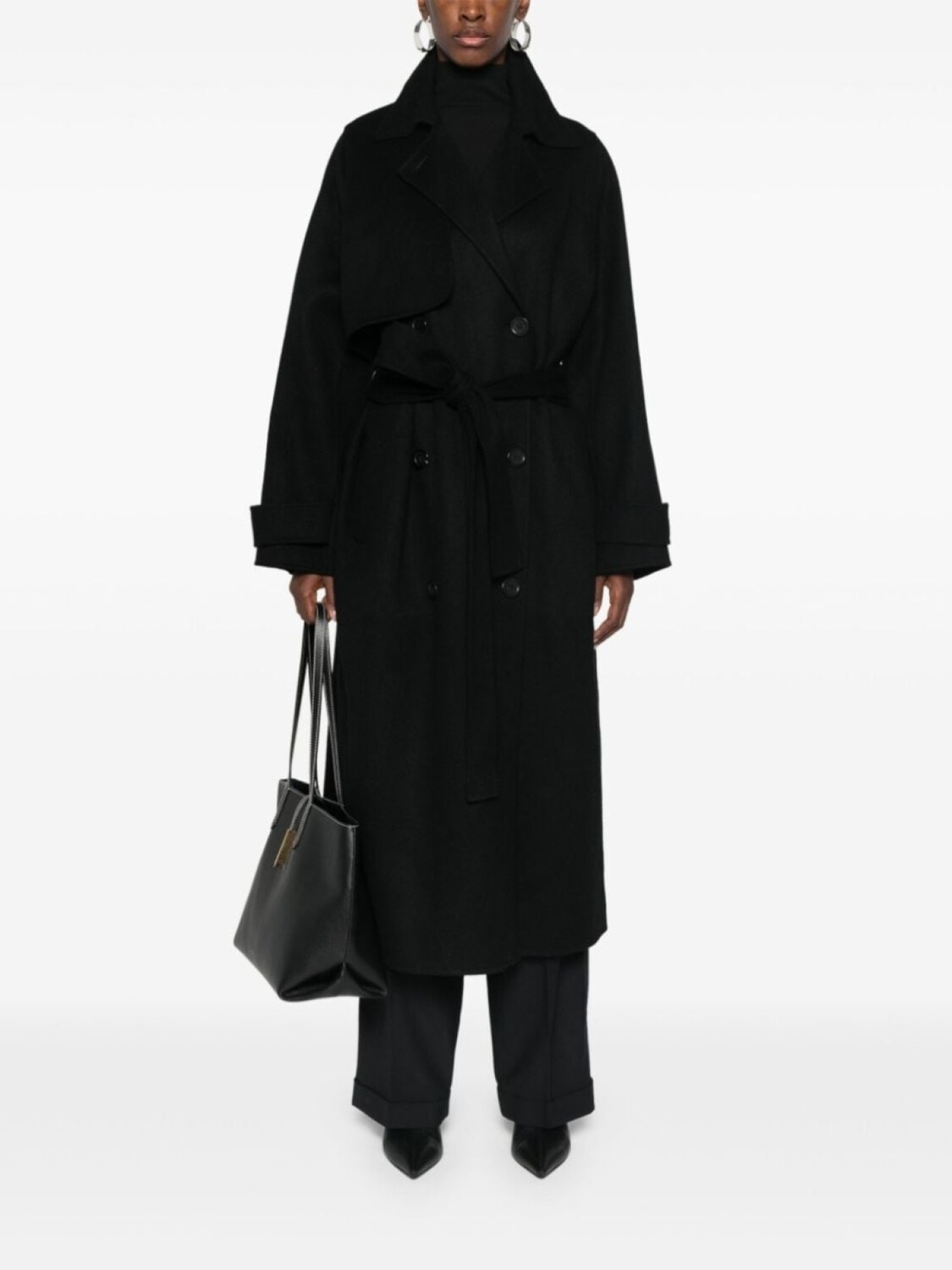 

Eric Bompard двубортное пальто, черный