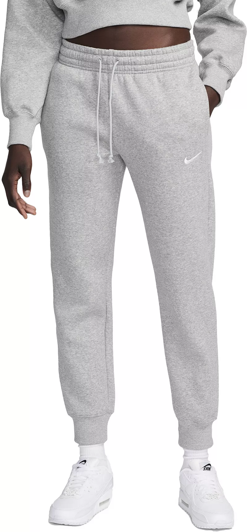 

Женские спортивные брюки Nike из флиса со средней посадкой Phoenix Sportswear, цвет Dk Grey Heather