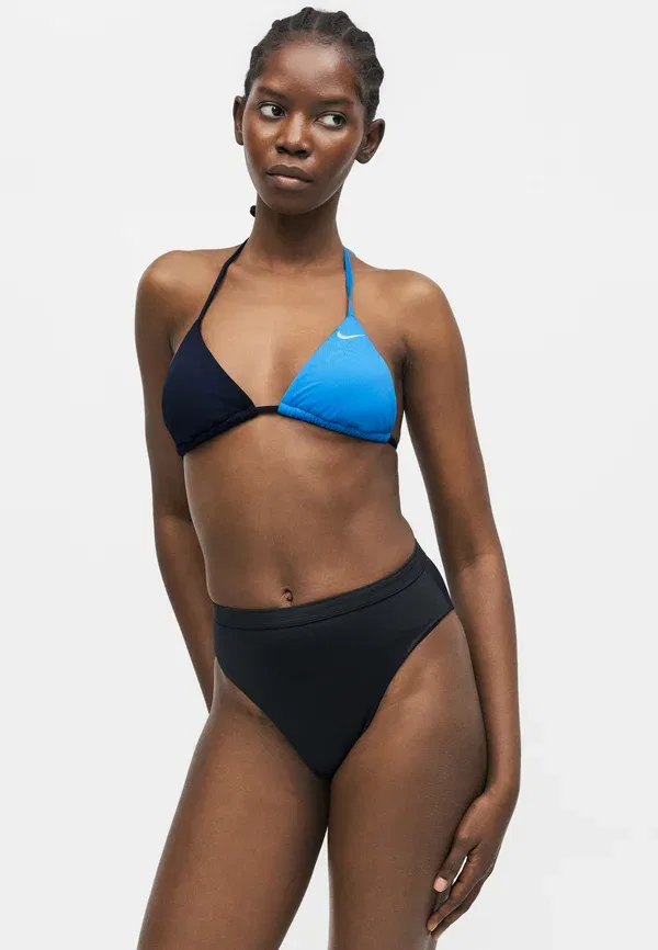 Топ-бикини треугольный Colourblock Nike Swim, черный — фото 4