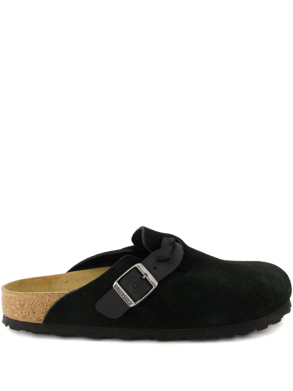 Кожаные мюли Boston с плетеным ремешком BIRKENSTOCK, черный
