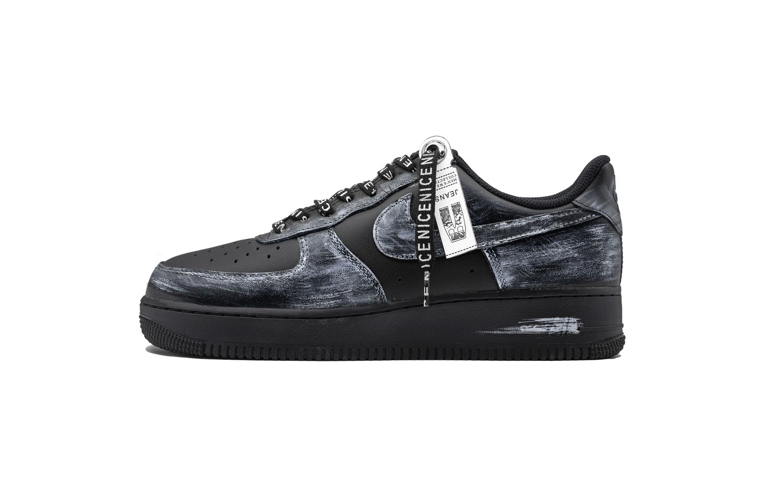 

Air Force 1 Warrior, Street Vibe Denim устойчивые к истиранию низкие кроссовки для скейтбординга унисекс Nike, черный/белый