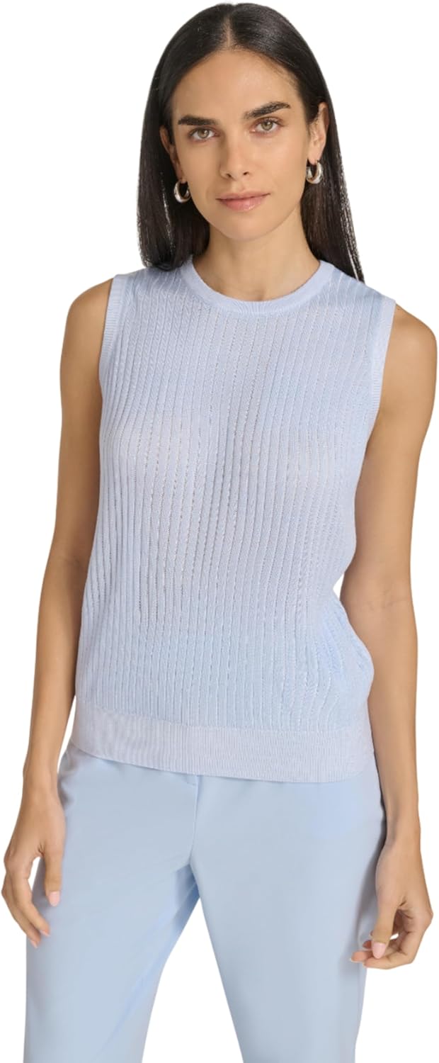 

Женский трикотажный свитер без рукавов с круглым вырезом Calvin Klein, Sky
