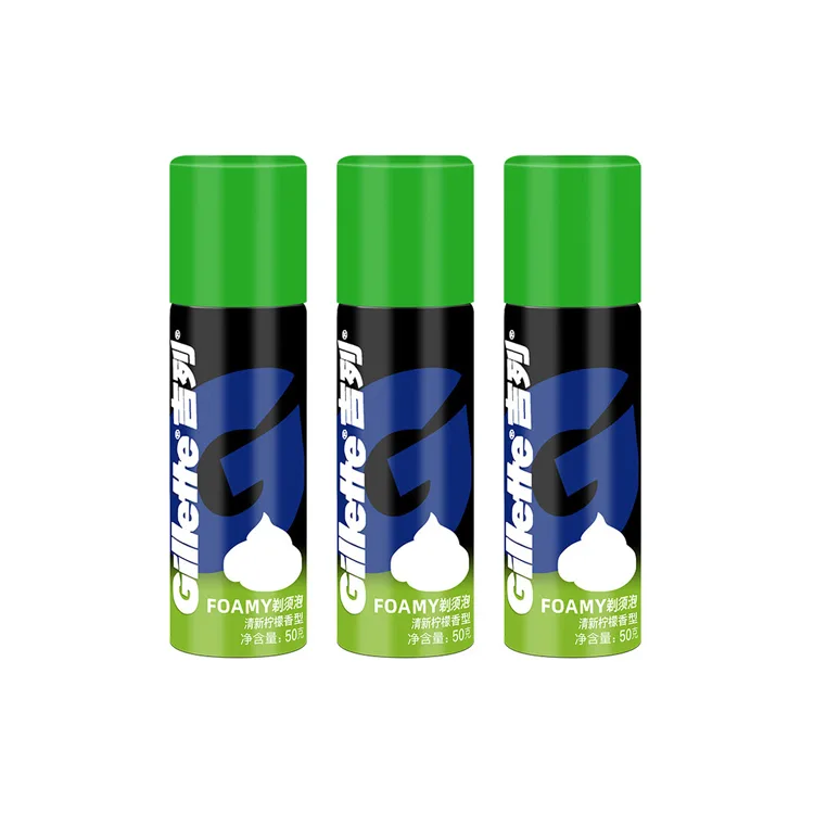 Gillette Мужской набор для бритья с пеной в дорогу, Lemon Scented 50g*3