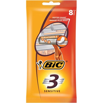 

3 одноразовых бритвы Sensitive, 8 шт., Bic