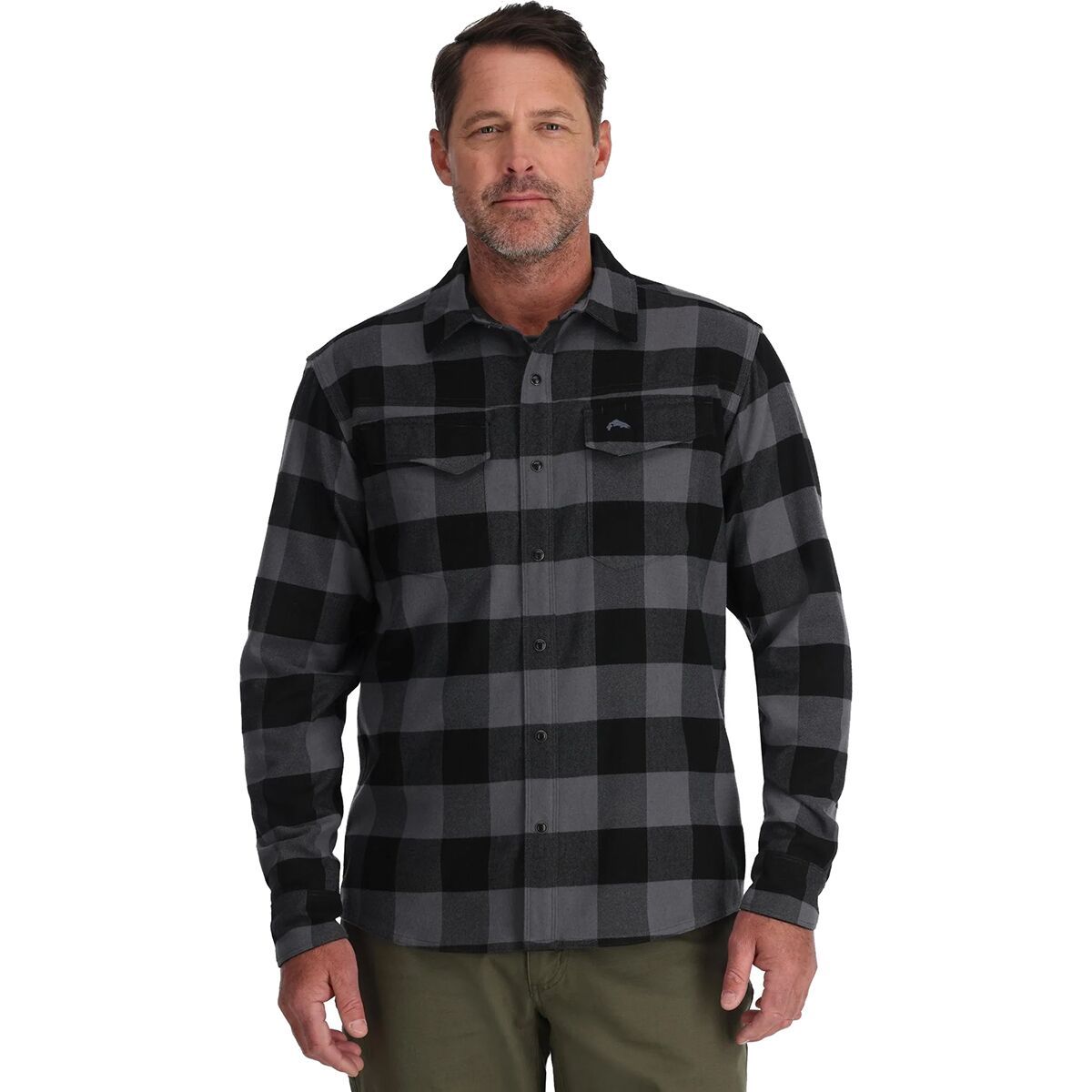 

Фланелевая рубашка с длинным рукавом Gallatin Simms, цвет slate buffalo check