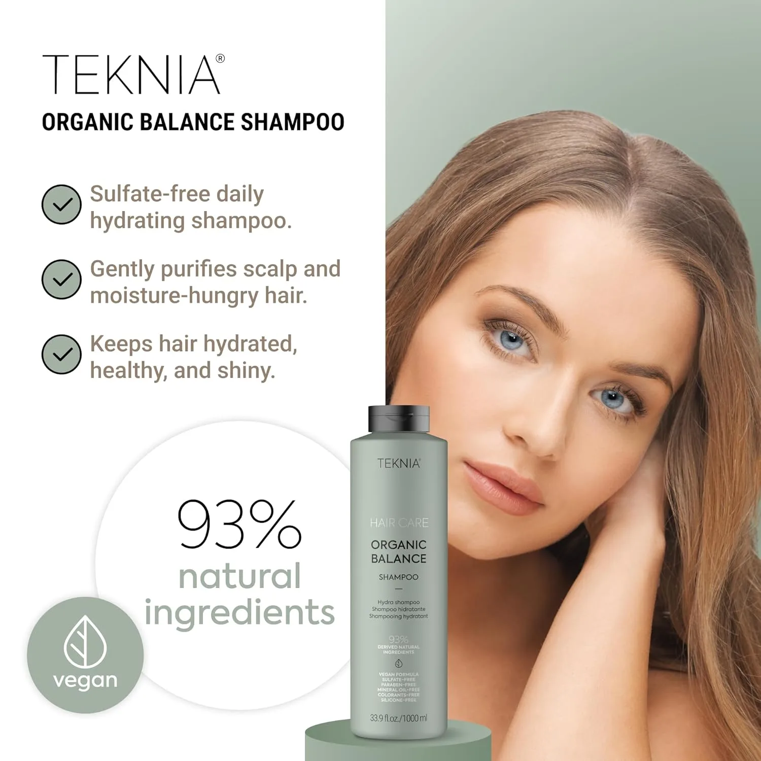 Шампунь Lakmé Teknia Organic Balance, увлажняющий шампунь для кожи головы и волос, 33,8 жидких унций. 1000 мл — фото 2