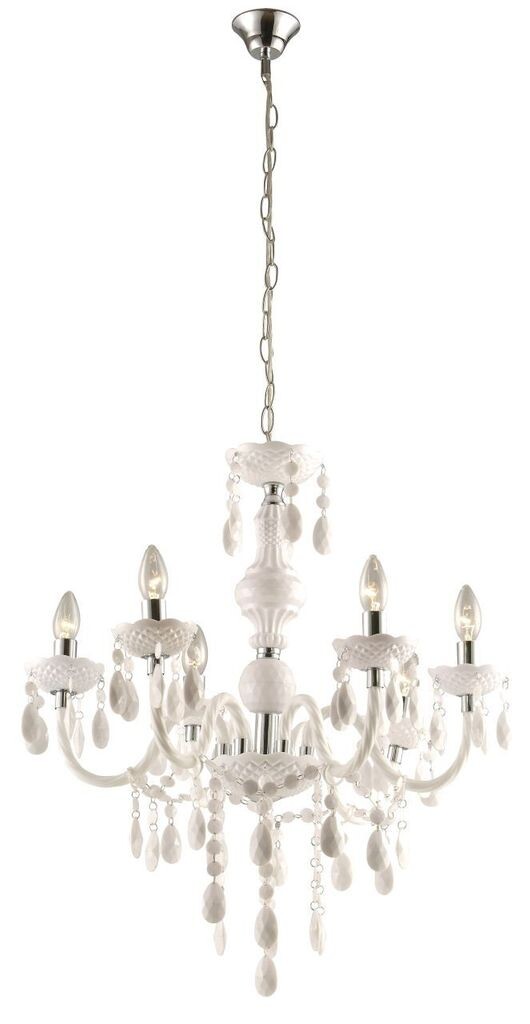 

Globo Lighting Lustre хромированный металл, белый, белые акриловые кристаллы, ø: 670 мм, В: 1660 мм, без 6x E14 40 Вт, 230 В., серебро