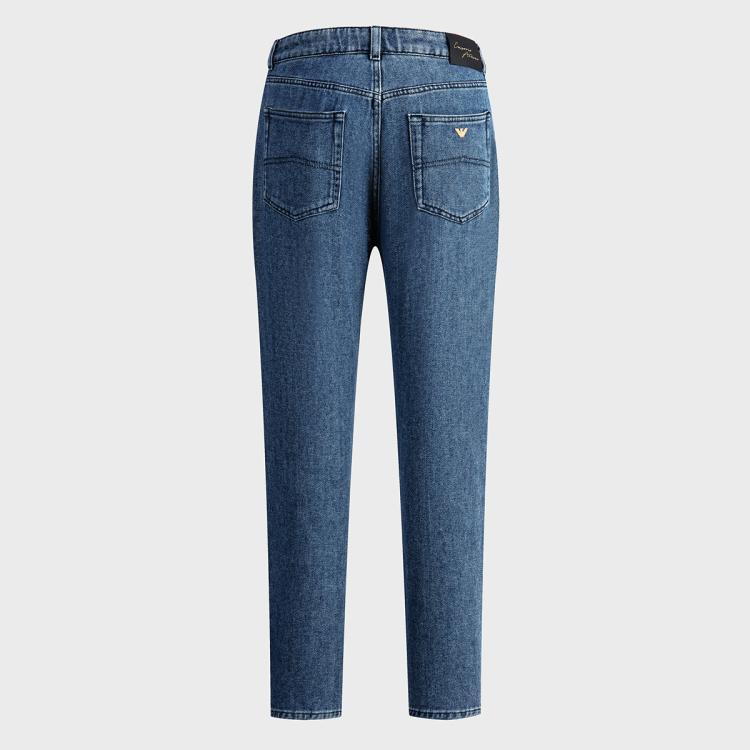 EMPORIO ARMANI Джинсы Women's Denim Blue Moderate Pencil Pants — фото 4