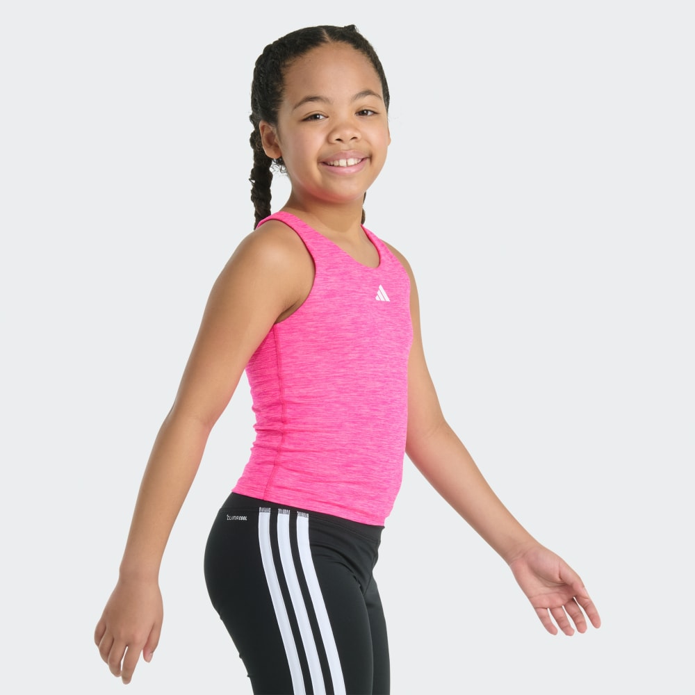 Спортивный топ Adidas Sleeveless Mélange Training Tank, цвет Shock Pink Mel — фото 4