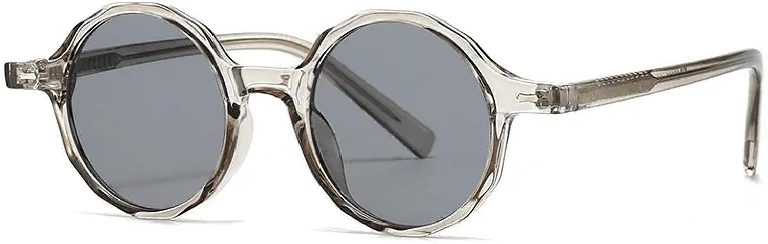 

Классические круглые солнцезащитные очки с заклепками для женщин и мужчин. Популярный винтажный стиль панк, стиль для активного отдыха, вождения и роскошный дизайн TVTBBVV, Gray Light Gray