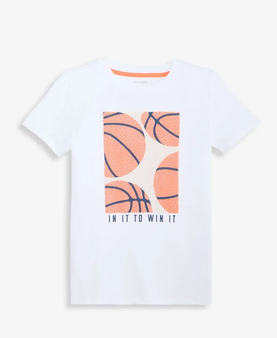 Детская баскетбольная футболка размеров XS-XL Epic Threads, bright белый — фото 3