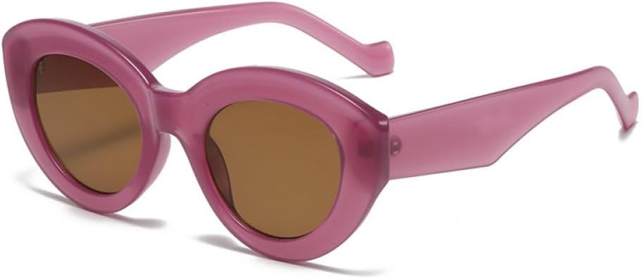 

16 цветов Ins Популярные модные солнцезащитные очки большого размера для женщин, ретро-очки, защита от УФ-излучения UV400, модные овальные солнцезащитные очки для мужчин UOVSAW, C14 Purple Tea