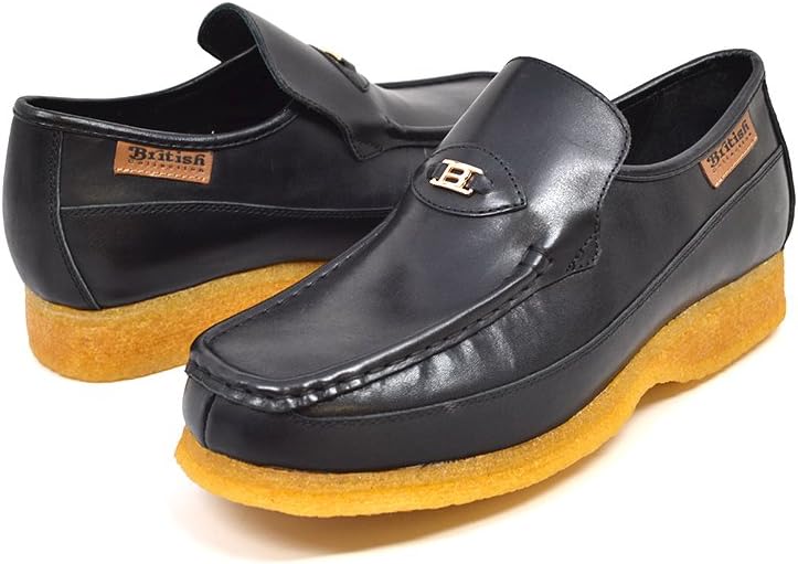 

British Collection Power 1 Leather Slip On Shoes [777-20 - 777-24], черный