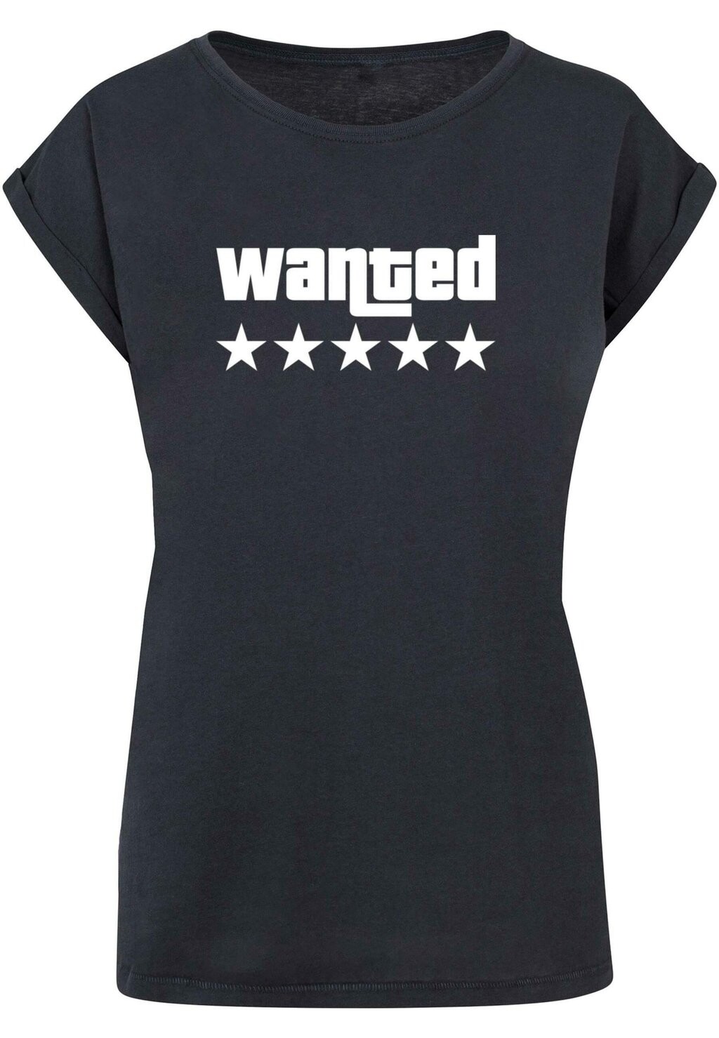 

Футболка с принтом WANTED EXTENDED SHOULDER TEE Merchcode, синий