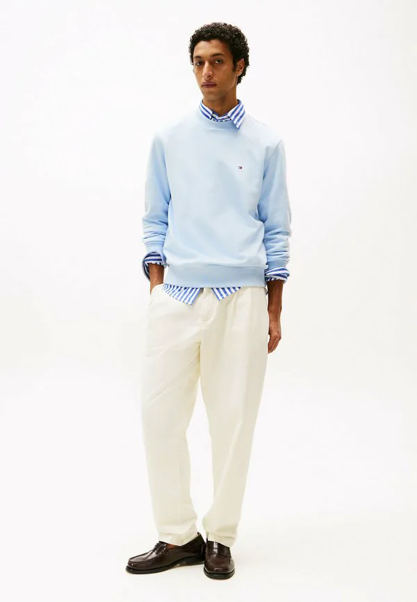 Толстовка с круглым вырезом из махровой ткани с вышивкой флага Tommy Hilfiger, Sky Blue — фото 2