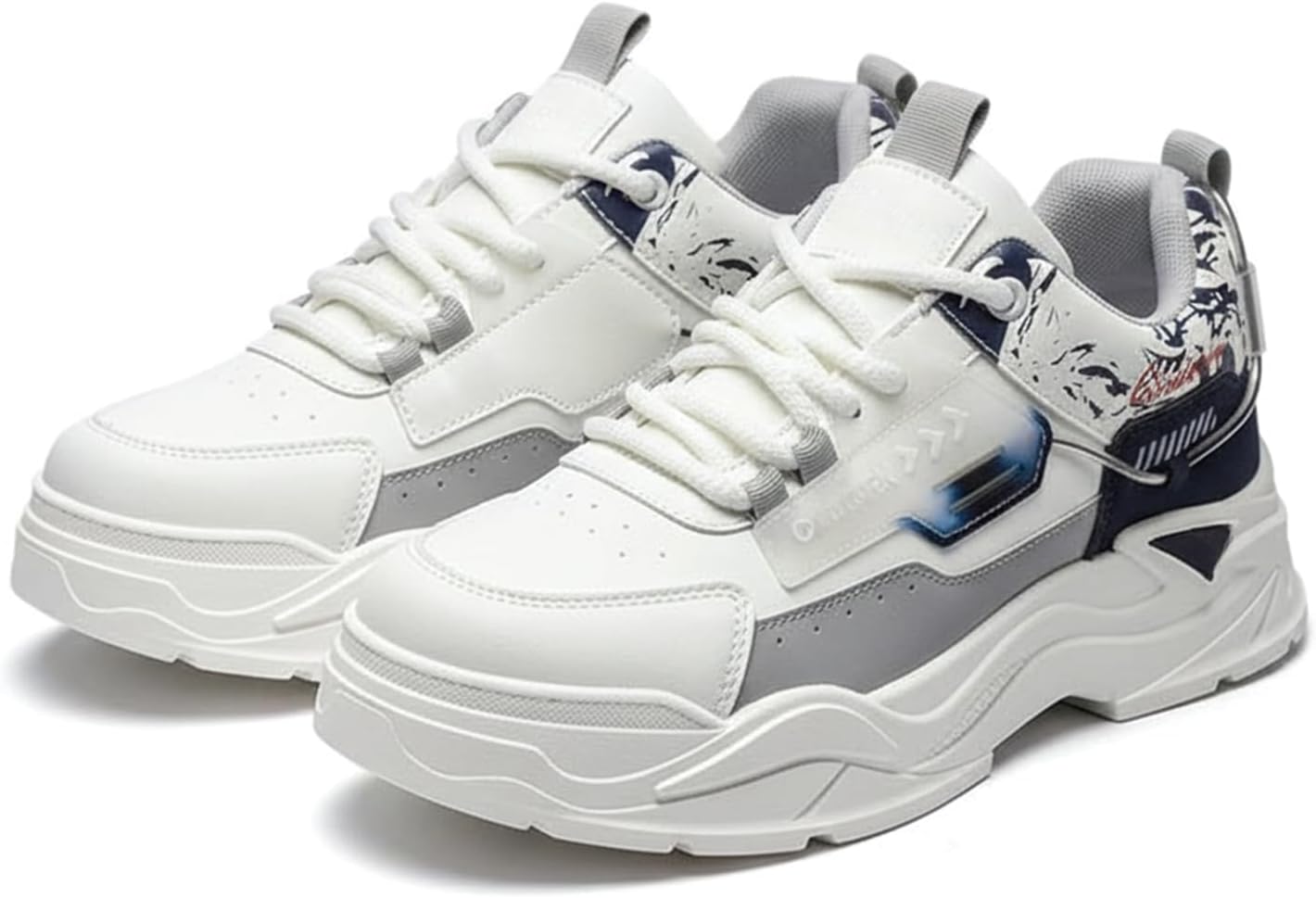 

Мужские кроссовки Y2K с массивной платформой, дышащая сетка, повседневная обувь для прогулок, толстая подошва для стильного комфорта на весь день Nico×Ash, синий