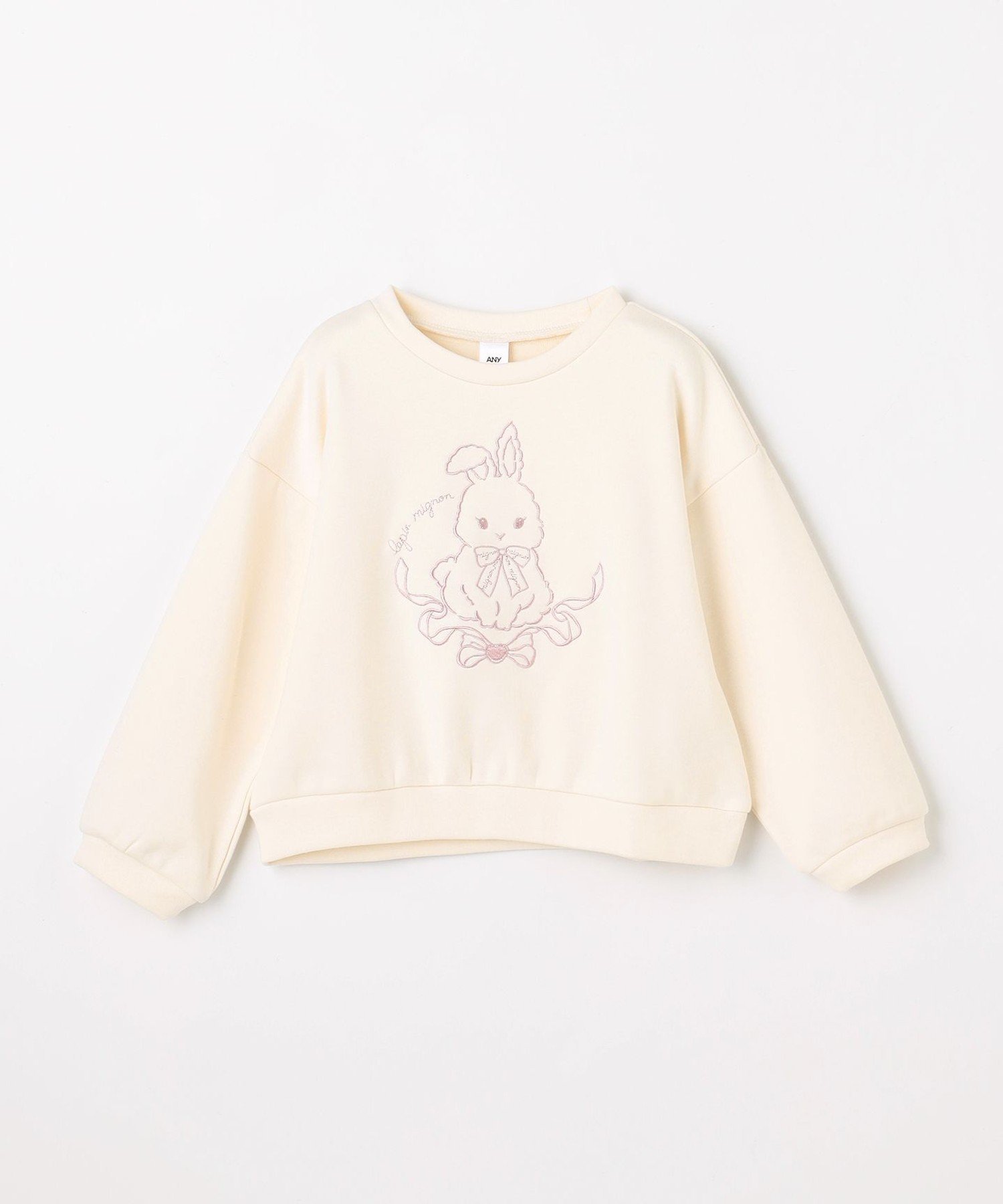 Толстовка с флисовой подкладкой и вышивкой в виде животного ANY KIDS, Ecru x Rabbit [002] — фото 3