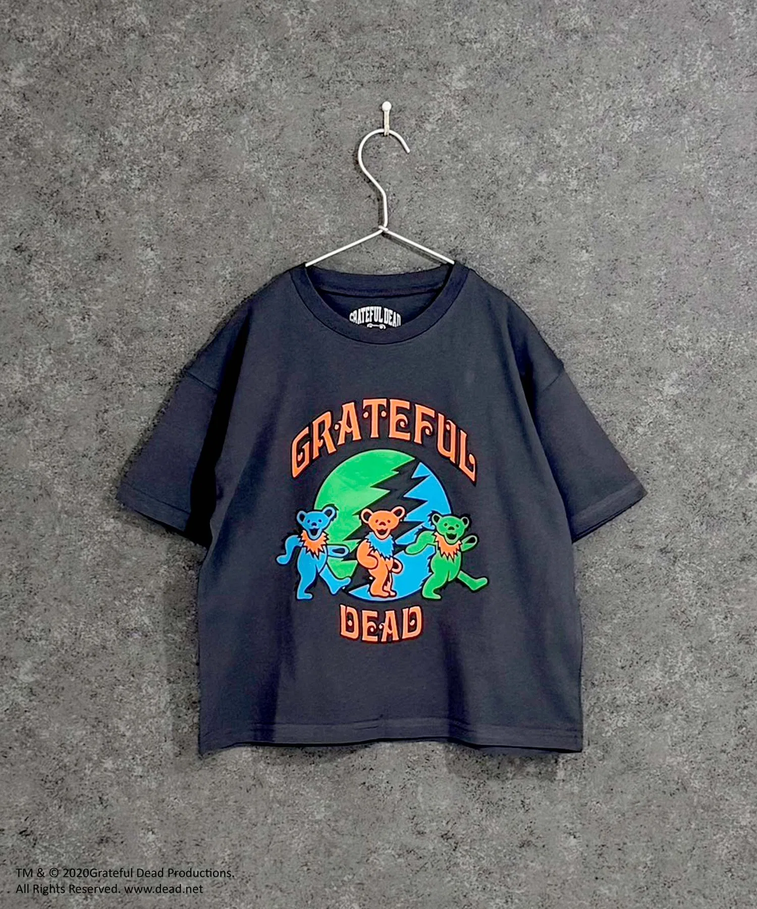 Детская футболка Grateful Dead оверсайз серого цвета — фото 3