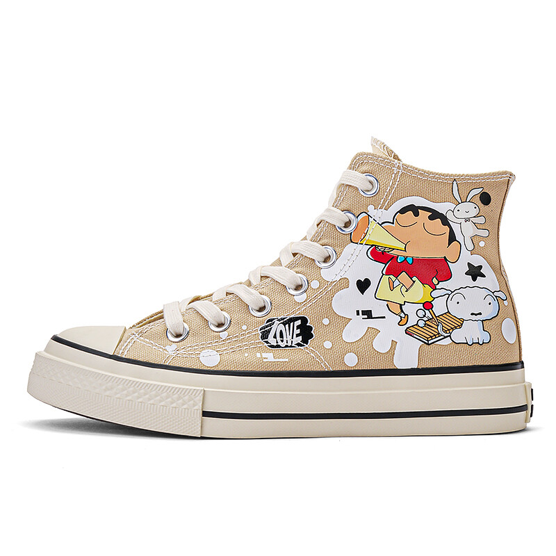 

Холщовые кеды унисекс с высоким берцем Crayon Shinchan, цвет Classic Black